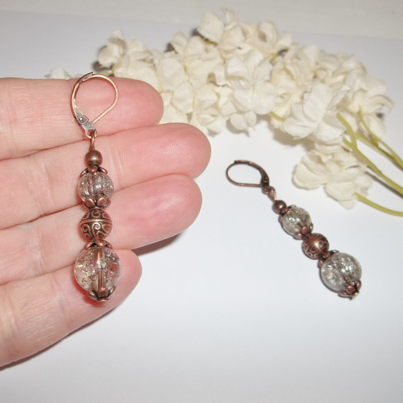 Boho Earring Set Long Brown Handmade Pair NWT 5039 - Picture 6 of 8